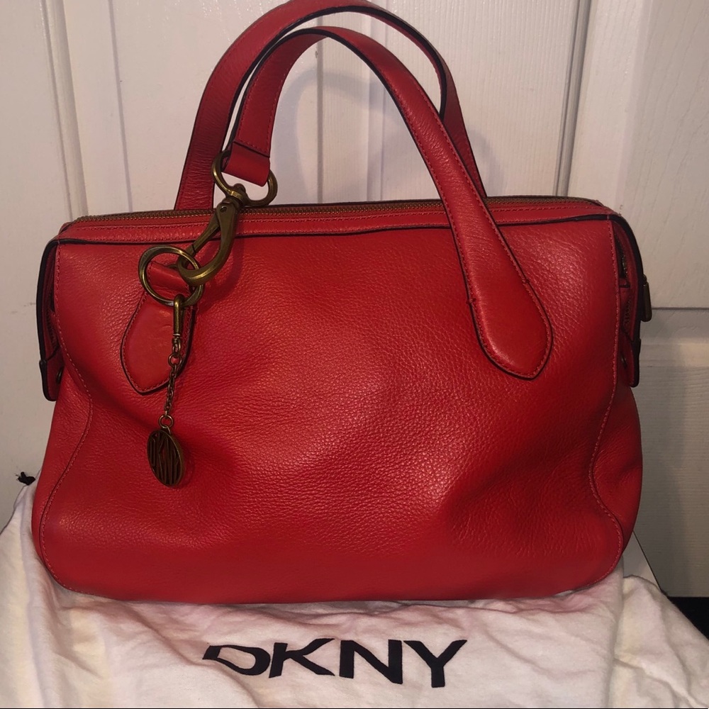 DKNY Red Leather Purse